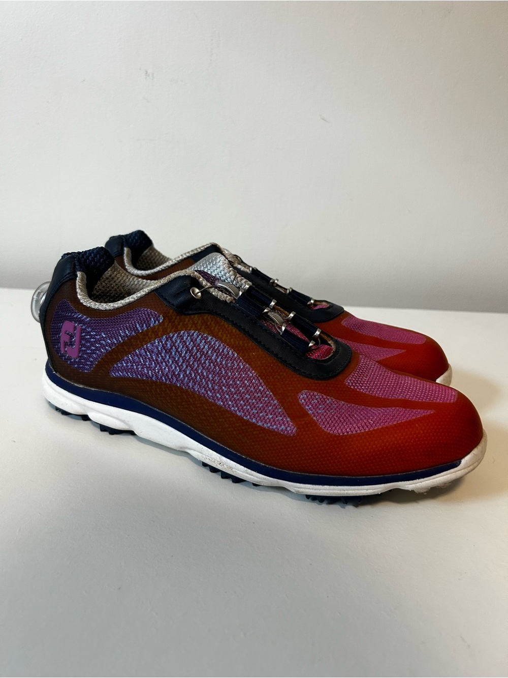 FootJoy Women's Red, Purple and Brown Athletic Slip-On Golf Shoes